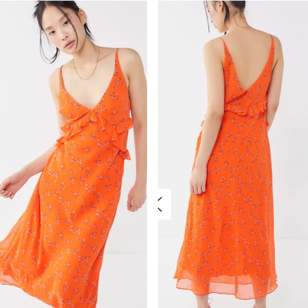URBAN OUTFITTERS Heidi Floral Ruffle Maxi Dress